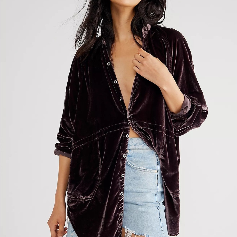 We The Free Summer Daydream Velvet Buttondown